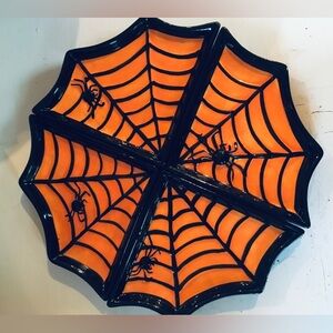 Vintage Rare Ganz Halloween Spider Web Decorative ceramic Party Plates